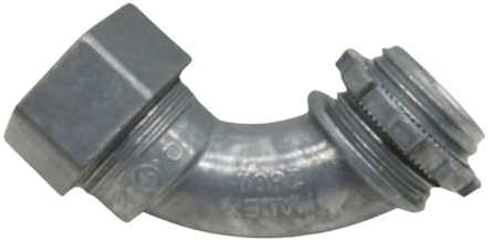 90281 Large Radius 90-Degree Compression Elbow for 1/2 EMT Conduit - Steel Connector Fitting