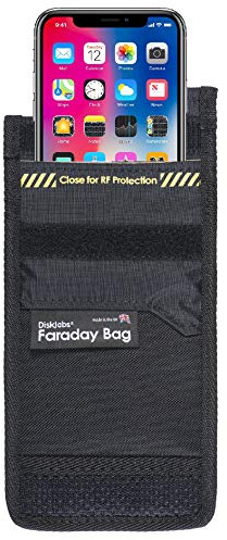 Disklabs Phone Shield (PS1) Faraday Bag For Mobile Phone Smartphone - Block sSgnal WiFi GSM 2G 3G 4G Bluetooth black
