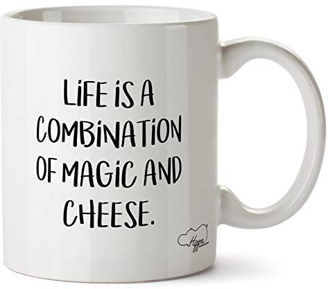 Hippowarehouse Life is A Combination of Magic and Cheese Printed Mug Cup Ceramic 10oz