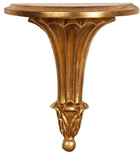Biscottini Wandkonsole antik 21x23x11 cm Made in Italy | Barock wandregal Gold | Wandkonsole barock | Shabby deko | Barock Konsole