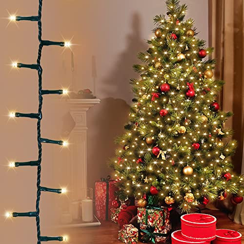 ANSIO® Christmas Tree Lights 750 LED 18.7m/61ft - Warm White Cluster Compact Lights for Indoor & Outdoor Decorations Fairy Lights with Timer for Xmas Garden & Party | Mains Powered Green Cable