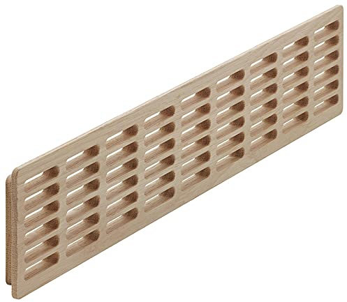 Gedotec Lüftungsgitter Tür-Gitter Massiv-Holz Abluftgitter Eiche | Belüftungsgitter eckig mit Abdeckrand | 550 x 80 mm | Türlüftung zum Einlassen | 1 Stück - Gitter für Möbel, Heizkörper und Türen
