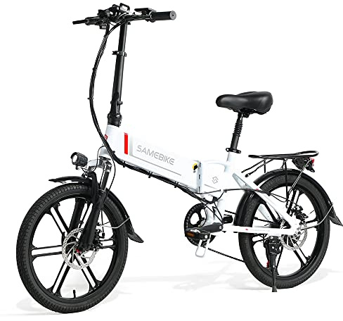 SAMEBIKE Bicicletta Elettrica per Adulti 20'',Pieghevole Bici Elettrica con Pedalata Assistita,City E-bike Unisex Adulto,Batteria Rimovibile 48V10.4AH,Bici Elettriche per 7 Velocità Uomo/Donna