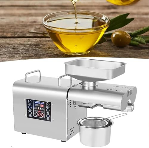 URJWAN Kitchen Oil Press Machine, Automatic Home Smart Oil Press Machine, Stainless Steel, Temperature Control, Widely Applicable to Most Oil Crops with Oil Content Above 25%