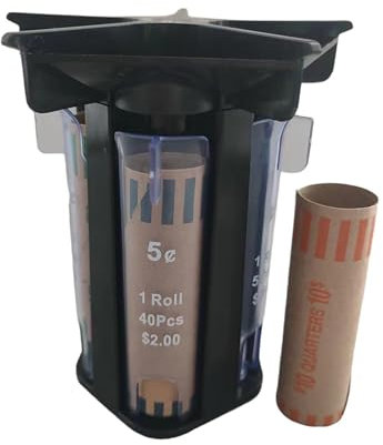 Münzrollenröhren – Münzrollmaschine, Münzsortiergerät | Innovativer 5-in-1-Münzzähler und -Trenner, Münzorganisator für schnelles und genaues Sortieren, 13 x 12 cm, Münzrollenhüllen, Wechselgeldhalter