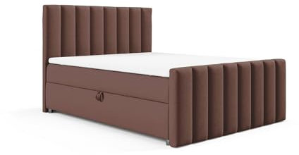 Best For Home Lit Boxspring 180x200 | Lit Boxspring Trinity K-10 lux avec Ressorts Bonnell et Surmatelas | Lit Double avec Coffre de Rangement | Lit Tapissé | Lit Boxspring avec Matelas 180x200