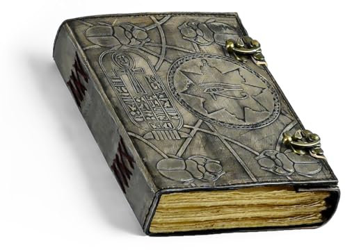 KGN HANDICRAFT The Book of Hamunaptra Leder-Tagebuch, ägyptisches Hexenbuch der Toten, die Mumien, böse Requisite, Replika, Necronomicon, Buch der Schatten, Tagebücher, Zauberbücher (17,8 x 12,7 cm)