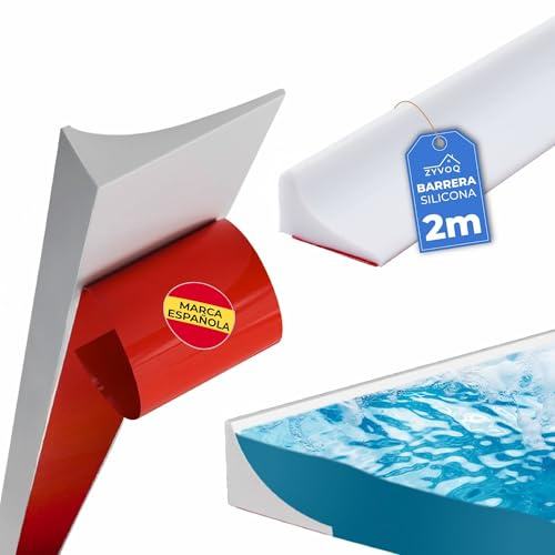 Perfil Silicona Ducha 2 METROS con AUTOADHESIVO. Barrera Agua Baño y Cocina 3 cm Con Pegamento. Borde Plato Ducha. Barrera Agua Ducha. Goma Mampara Ducha. Embellecedor Encimera Cocina 30x15mm BLANCO.
