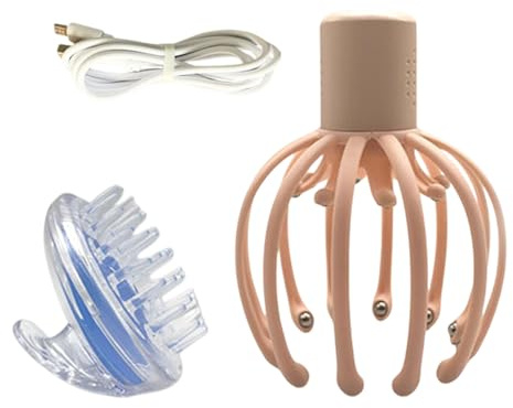 Massaggiatore elettrico per cuoio capelluto, portatile, a di ragno, ricaricabile, massaggiatore a 360 gradi, strumento elettrico per rilassare il corpo in viaggio, hotel e dormitorio