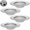 4Pcs Bath Drain Hair Catcher 304 Stainless Steel Fast Flow Shower Drain Cover Protector with Anti Clog Mesh, Universal Fit for Bath Shower Sink Drains External Diameter 8cm, Inner Diameter 5cm