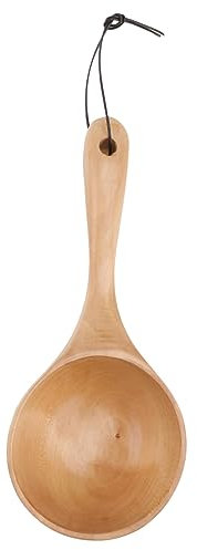 VICASKY Holzlöffel Aus Natürlichem Holz Langer Griff Für Einfache Bedienung Wasserschöpflöffel Im Japanischen Stil Zum Servieren Von Tee Wein Und Suppe Mit Hängendem Seil Für Einfache Lage