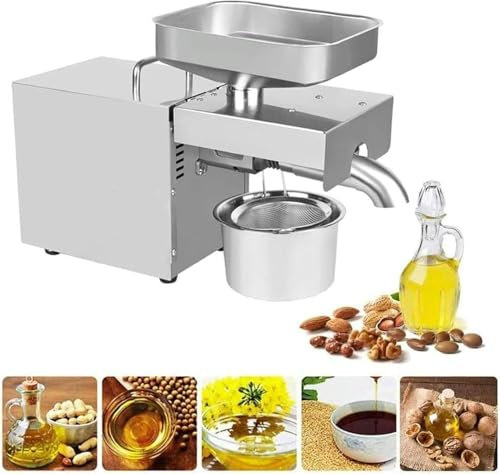 Pressa per olio completamente automatica, pressa per olio da 1500 W, pressa per olio in acciaio inossidabile, pressa per olio domestica 110/220 V per noci, sesamo, arachidi