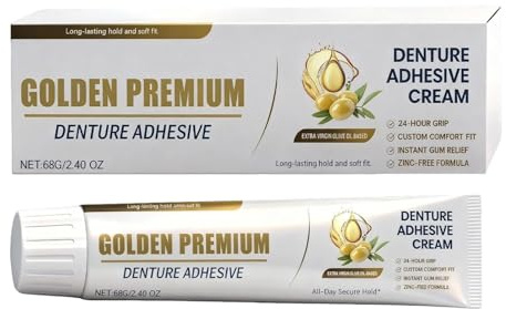 Colla per protesi – 68 g di colla per gengive | Forte tenuta per tubi di protesi dentali, ideale per uomini e donne, adesione a lunga durata, sicura, confortevole e facile da usare