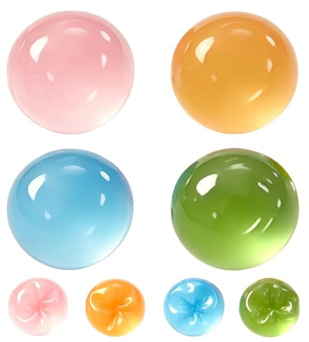 Palline Antistress all'Olio di Cocco, Squishy Lenta Risalita, Palline Sensoriali Morbide Anti Ansia, Giocattolo Antistress per Bambini e Adulti (Rosa, Giallo, Blu, Verde)