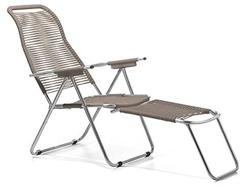Fiam Spaghetti - Poltrona Relax Cordonata In PVC Da Esterno - Telaio Alluminio, PVC Tortora