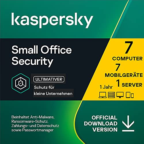 Kaspersky Small Office Security | 7 Geräte 7 Mobil 1 Server | 1 Jahr | Windows/Mac/Android/WinServer | für kleine Unternehmen | Aktivierungscode per Email