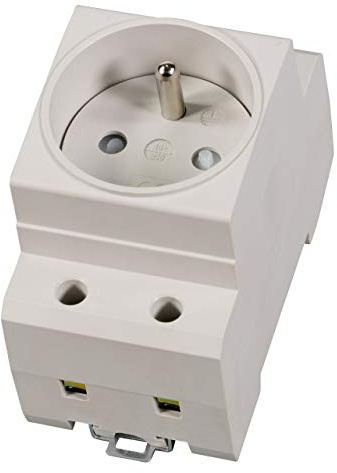 EFB-Elektronik Einbausteckdose 1-Fach für Hutschiene, Frankreich (UTE), grau