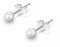 Gold Gala Perlen Ohrringe Damen 925 Sterling Silber Nickelfrei (4 mm)