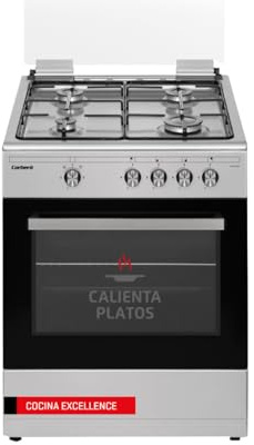 Corbero CCSF60420BX Cocinas Excellence 60 cm Dimensiones 83 x 60 x 61, Capacidad 55L, Gas Butano, Color Inox, 4 Fuegos,