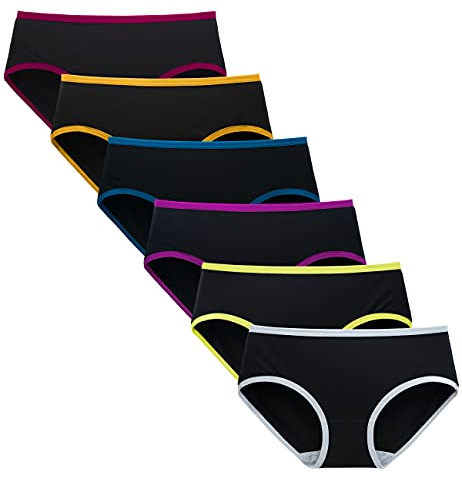TUTUESTHER Cotton Hipster Panties for Women Mid Rise Underwear Full Coverage Soft Ladies Underwear Pack(Medium, 6 Black)