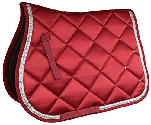 Horsenjoy Saddle Cloth Satin Versatile Saddle Cloth (Wine Red)