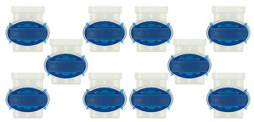 vhbw 10x Kabelverbinder für Begrenzungskabel kompatibel mit Bosch Indego 400 Connect Mähroboter - Kabelklemmen, Wasserdicht Blau, Transparent