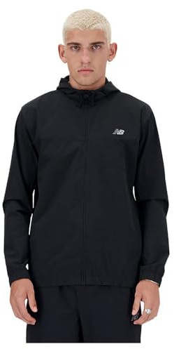 New Balance Men's Woven Full Zip Jacket, Black, L