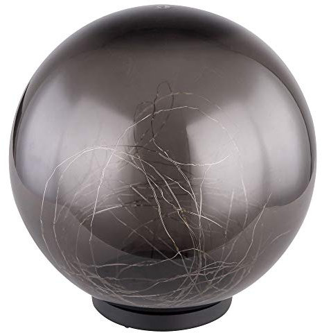GLOBO Solarleuchte Gartenlampe Kugelleuchte Rauch LED Außenleuchte Solarkugel, mit Erdspieß, Rauch,50x 0,06W LED, DxH 30x40 cm