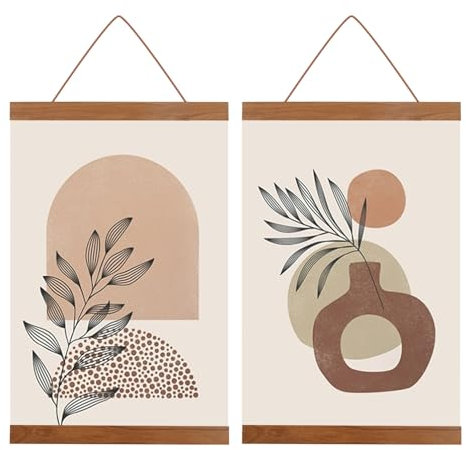 Roosea A4 Magnetische Holz Posterleiste 21CM - 2 Stück Posterschiene für Fotos und Kunstwerk - Posterhänger Bilderleiste