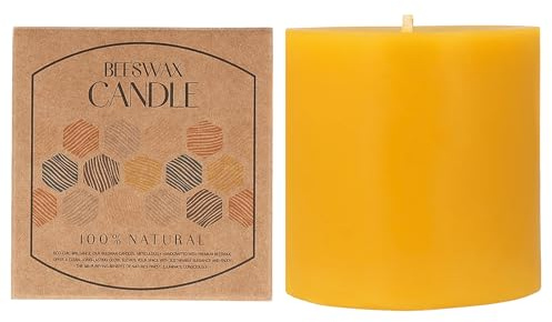 Danilovo Velas de Cera de Abeja Natural 100% Pura – Velas Decorativas Premium para un Hogar Acogedor – Aroma a Cera de Abeja Natural que da Confort Diario (1 pz, 7.5x7.5 cm, 50 horas)