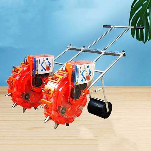 Rullo seminatore da Giardino a Spinta Manuale, seminatrice Manuale, Macchina seminatrice da Giardino a Spinta e applicatore di fertilizzanti, spanditore di Semi Portatile(10 Mouths)
