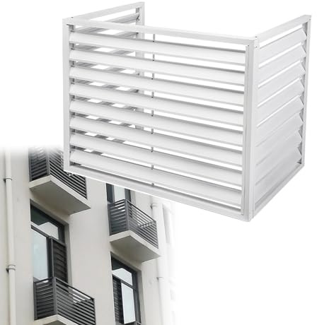 Outdoor Air Conditioner EnclosureDurable Metal AC Cover for Condenser Unit Weatherproof Outside Wall Cage (Bianco 100x50x70CM) Protect Your A/C from Elements