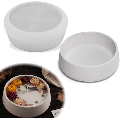 Grande stampo in silicone a forma di ciotola,Epossidica Stampi in Vassoio Resina,Stampi in Resina Epossidica per Sottobicchieri Portacandele Vassoio di Frutta(18.5 * 18.5 * 6.3CM)