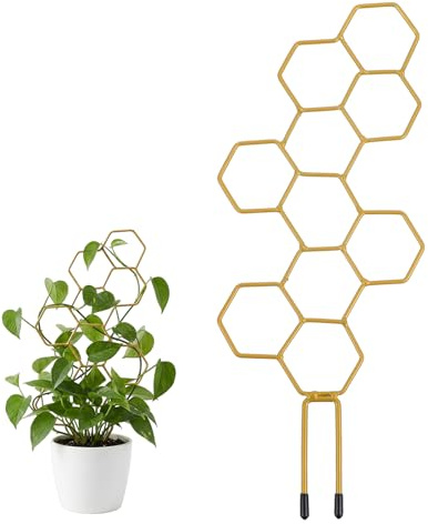 PEOVLVN Liten spaljé för krukväxter, 35 cm spaljé för klätterväxter inomhus vaxkaka metall pothos växtklättrare stöd för blomma hoya pothos krukväxter