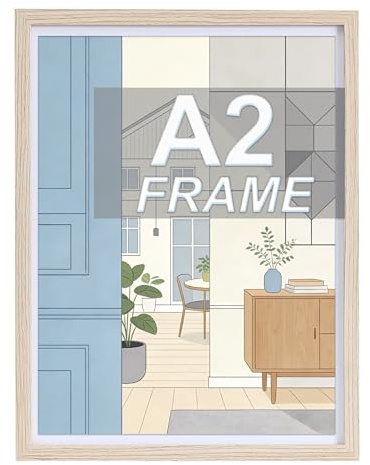 LYYYYX A2 Marco de fotos 42x59,4 cm con vidrio acrílico antirreflejo, marco de pared de madera para fotos, certificados, pósteres y rompecabezas, juego de 1