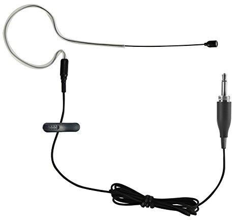 HEIMU Single Earhook Headworn Omni-Directional Headset Microphone (for 3.5mm Plug with Thread Type +1/4 Plug Black)
