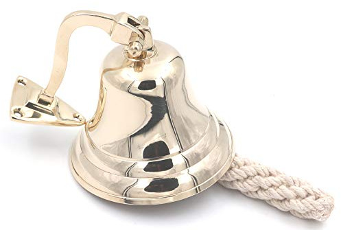 THDC Solid Brass Ship Last Orders Pub Door School Dinner Reception Home Decor Wall Mountable Bell (6)