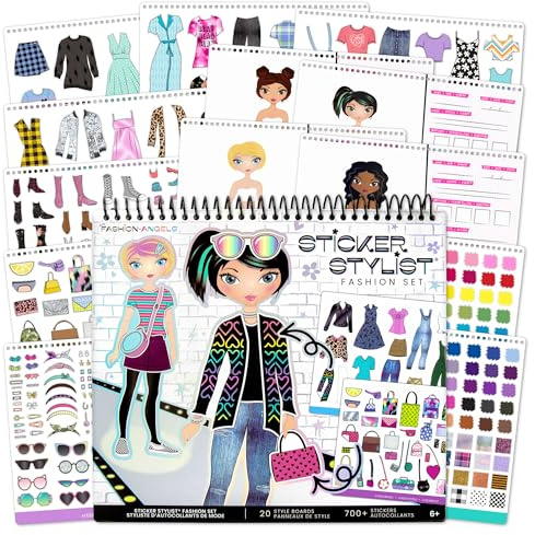 Fashion Angels Designer Kit for Girls, Fashion Activity Sticker Book with 700+ Stickers, Road Trip Essentials, Ideal for Kids Ages 6+