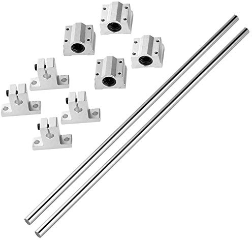 S SIENOC 100mm Linearwelle Ø8mm Linearführung Horizontale Präzisionswelle Linearlager+V-Halterung+Kugellager (Typ-5, 2Set, 100mm)