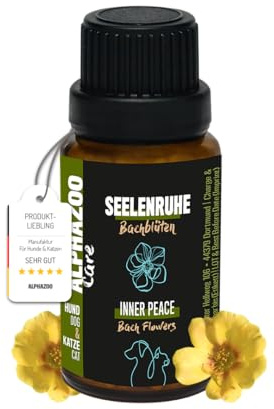 alphazoo Seelenruhe Anti-Stress Bachblüten für Hunde & Katzen 15g I Globuli Beruhigungstabletten gegen Hektik & Stress I Natürliches Beruhigungsmittel
