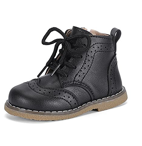 MASOCIO Stivali Bimbo Stivaletti Bambino Scarpine Primi Passi Bimba Bambina Scarpe da Festa Sera Scuola Antiscivolo Taglia 23 Nero (CN 23)