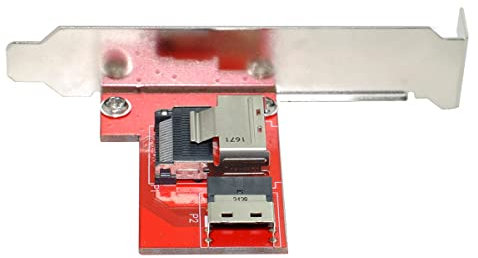 Cablecc PCI-Express 4.0 Slimline SAS SFF-8654 auf Mini SAS SFF-8087 PCBA Buchse Adapter mit Halterung