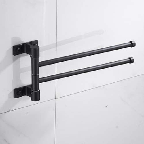 Portasciugamani Attività pieghevole Barra portasciugamani rotante Laccato Spazio nero Vasca da bagno in alluminio Mensola portasciugamani a parete Porta asciugamani da bagno per cucina Portasciugamani