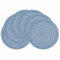 SHACOS 6er Set Tischsets Abwaschbar Rund, Platzsets Blau Geflochten, Schmutzabweisend, Hitzebeständig, Tischmatten, Platzdeckchen Abwaschbar, Blau