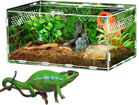 Raxove Acryl-Reptil-Terrarium-Behälter | Transparente Reptilienzuchtbox - Haustierlebensraum für Geckos Wirbellose Eidechsen Skorpione