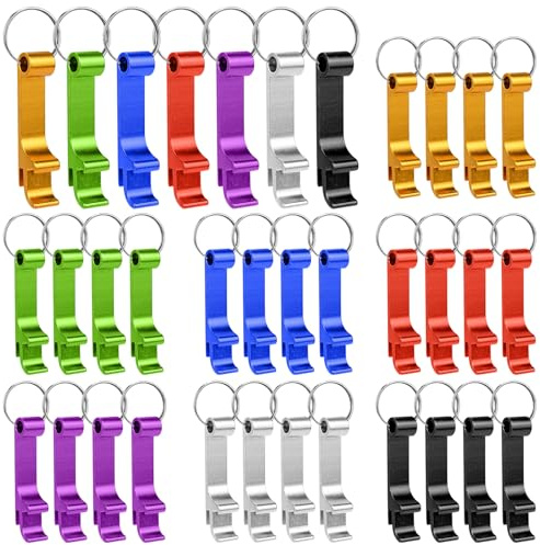 35 portachiavi apribottiglie, colore metallo, apribottiglie in alluminio, multifunzione, per famiglie, campeggio, feste