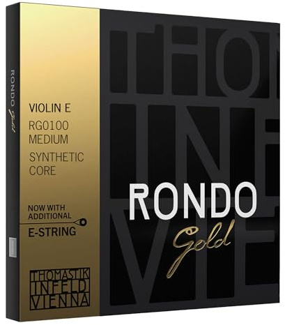 Thomastik-Infeld Rondo Gold Violin Set with 2 E Strings RG100 - Violin Strings 4/4 Full Set for Professionals - Made in Vienna