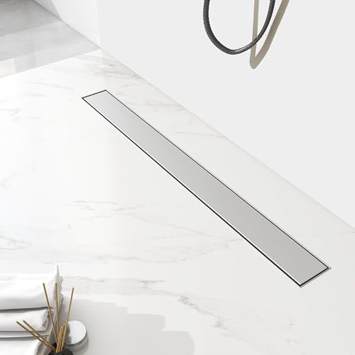 DUCHA CASA Canaleta Ducha de Acero Inoxidable, Panel 2 en 1 Desagüe Lineal Ducha 70 cm, Canal Ducha con Filtro y Sifón