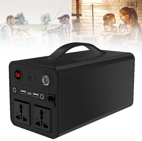 Hydravex Estación de energía portátil 300W 90000mAh, generador Solar para Camping, Viajes, Pesca, Fuente de alimentación de Emergencia, Salida AC/DC/USB/Tipo C para Exteriores,Black