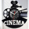 Viiluuxr 30cm Vinyl Wanduhr, Silent Batteriebetrieben Kino Vorführraum Dekorative für Wohnzimmer Zimmer Küche Kind Filmliebhaber Vinyl-Schallplatte Wanduhr. (Schwarz ohne LED)